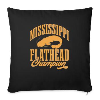 Mississippy Flathead Champion Flthead Catfish - Housse de coussin décorative 45 x 45 cm - noir - Devant