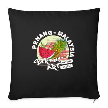 Penang Traveller Asian - Sofa pillowcase 17,3'' x 17,3'' (45 x 45 cm) - black - Front