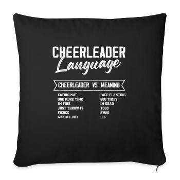 Cheerleader Language Field Game Football Cheering - Sofakissenbezug 45 x 45 cm - Schwarz - Vorne