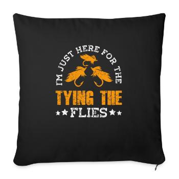 Fly Tying Fly Fishing - Sofa pillowcase 17,3'' x 17,3'' (45 x 45 cm) - black - Front