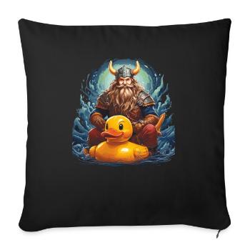 CANARD VIKING - Housse de coussin décorative 45 x 45 cm - noir - Devant
