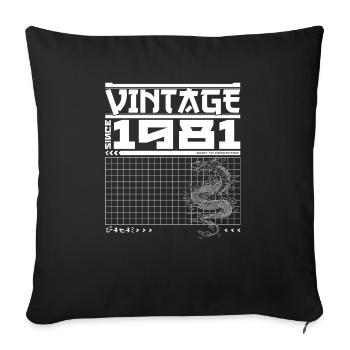 Samurai Spirit Since 1981 - 44th Birthday Dragon - Sofa pillowcase 17,3'' x 17,3'' (45 x 45 cm) - black - Front