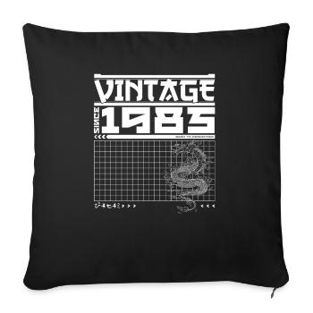 du Dragon depuis 1985 - 40ème Anniversaire Samouraï - Housse de coussin décorative 45 x 45 cm - noir - Devant