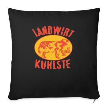 Cow farmer yellow red vintage look - Sofa pillowcase 17,3'' x 17,3'' (45 x 45 cm) - black - Front