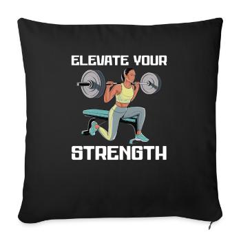 Bulgarische Kniebeuge Übung Fitness Workout Fitnessstudio - Sofakissenbezug 45 x 45 cm - Schwarz - Vorne