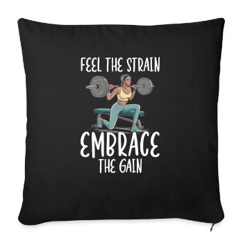 Bulgarian Squat Exercise Fitness Workout Gym - Sofa pillowcase 17,3'' x 17,3'' (45 x 45 cm) - black - Front