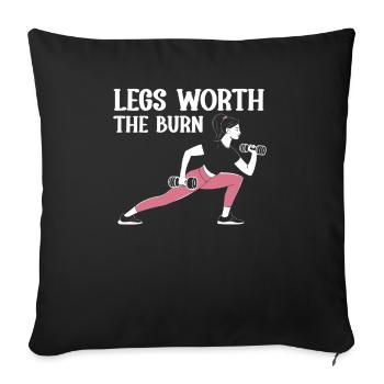 Bulgarische Kniebeuge Übung Fitness Workout Fitnessstudio - Sofakissenbezug 45 x 45 cm - Schwarz - Vorne