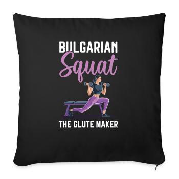 Bulgarian Squat Exercise Fitness Workout Gym - Sofa pillowcase 17,3'' x 17,3'' (45 x 45 cm) - black - Front