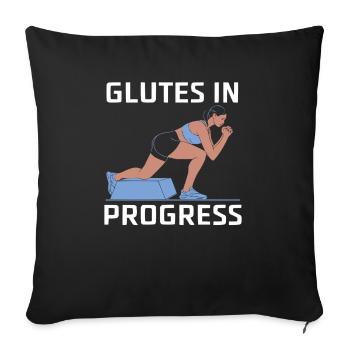 Bulgarian Squat Exercise Fitness Workout Gym - Sofa pillowcase 17,3'' x 17,3'' (45 x 45 cm) - black - Front