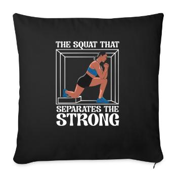 Bulgarian Squat Exercise Fitness Workout Gym - Sofa pillowcase 17,3'' x 17,3'' (45 x 45 cm) - black - Front
