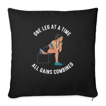 Bulgare Squat Exercice Fitness Entraînement Gym - Housse de coussin décorative 45 x 45 cm - noir - Devant