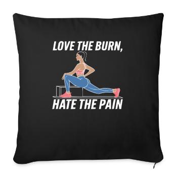 Bulgarische Kniebeuge Übung Fitness Workout Fitnessstudio - Sofakissenbezug 45 x 45 cm - Schwarz - Vorne