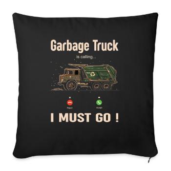 Garbage truck driver for sanitation workers - Sofa pillowcase 17,3'' x 17,3'' (45 x 45 cm) - black - Front