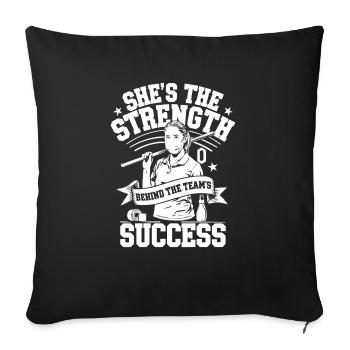 Entraîneur sportif certifié Fille Athlète Entraînement - Housse de coussin décorative 45 x 45 cm - noir - Devant