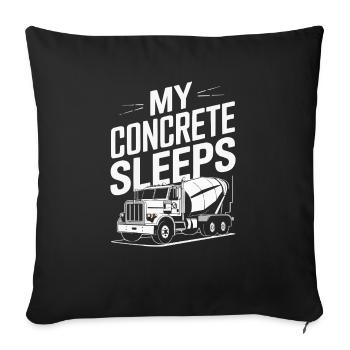 Bétonnière Chauffeur de camion Conduite de camion - Housse de coussin décorative 45 x 45 cm - noir - Devant