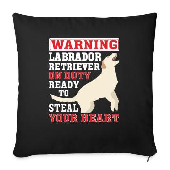Conception de propriétaire de chien Labrador pour les amoureux des chiens - Housse de coussin décorative 45 x 45 cm - noir - Devant