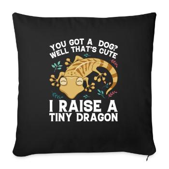 Leopardengecko Dinosaurier Lustige Leopard Gecko - Sofakissenbezug 45 x 45 cm - Schwarz - Vorne