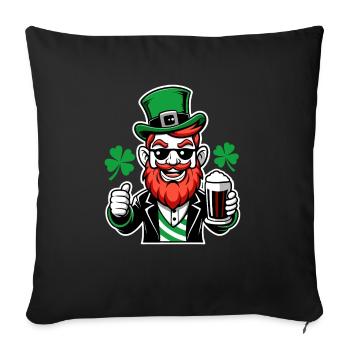 Leprechaun & Beer - St. Patrick's Day - Ireland - Sofa pillowcase 17,3'' x 17,3'' (45 x 45 cm) - black - Front