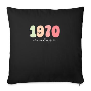 Date de naissance Année de naissance 1970 - Housse de coussin décorative 45 x 45 cm - noir - Devant