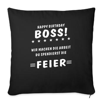 BON ANNIVERSAIRE - Housse de coussin décorative 45 x 45 cm - noir - Devant
