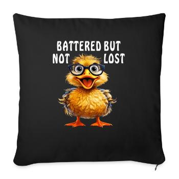 VERRES DE CANARD ABÎMÉS MAIS PAS PERDUS - Housse de coussin décorative 45 x 45 cm - noir - Devant