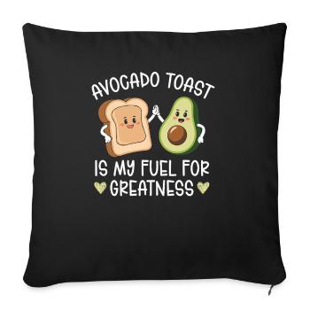 Avocado Toast Lover Vegetarian Food Guacamole - Sofa pillowcase 17,3'' x 17,3'' (45 x 45 cm) - black - Front