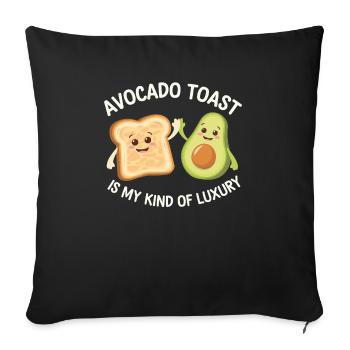 Avocado Toast Lover Vegetarian Food Guacamole - Sofa pillowcase 17,3'' x 17,3'' (45 x 45 cm) - black - Front