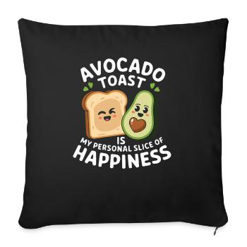 Avocado Toast Lover Vegetarian Food Guacamole - Sofa pillowcase 17,3'' x 17,3'' (45 x 45 cm) - black - Front