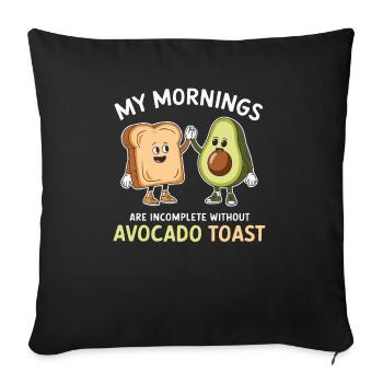 Avocado Toast Lover Vegetarian Food Guacamole - Sofa pillowcase 17,3'' x 17,3'' (45 x 45 cm) - black - Front