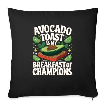 Avocado Toast Lover Vegetarian Food Guacamole - Sofa pillowcase 17,3'' x 17,3'' (45 x 45 cm) - black - Front