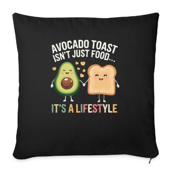 Avocado Toast Lover Vegetarian Food Guacamole - Sofa pillowcase 17,3'' x 17,3'' (45 x 45 cm) - black - Front
