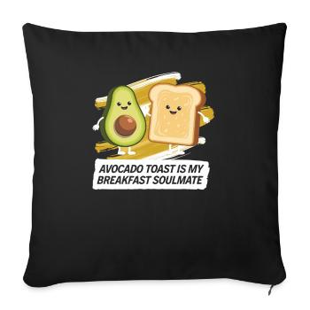 Avocado Toast Lover Vegetarian Food Guacamole - Sofa pillowcase 17,3'' x 17,3'' (45 x 45 cm) - black - Front