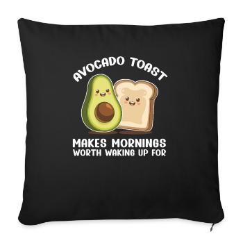 Avocado Toast Lover Vegetarian Food Guacamole - Sofa pillowcase 17,3'' x 17,3'' (45 x 45 cm) - black - Front
