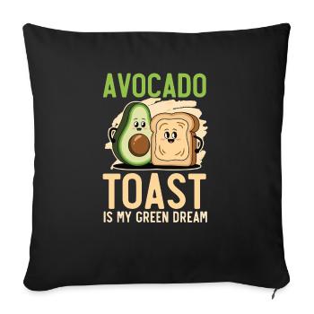 Avocado Toast Lover Vegetarian Food Guacamole - Sofa pillowcase 17,3'' x 17,3'' (45 x 45 cm) - black - Front