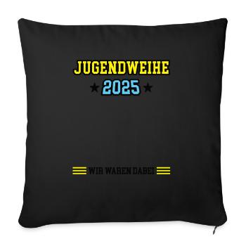 Jugendweihe 2025 Gästebuch Outfit Feier Teenager - Sofakissenbezug 45 x 45 cm - Schwarz - Vorne