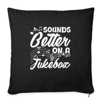 Sounds Better On A Jukebox Karaoke Music 80's - Sofa pillowcase 17,3'' x 17,3'' (45 x 45 cm) - black - Front