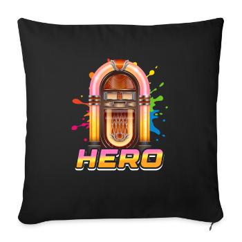 Hero Karaoke Music 80's Disco Machine Jukebox - Housse de coussin décorative 45 x 45 cm - noir - Devant