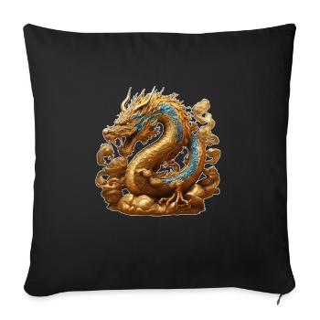 Golden Chinese Dragon - Sofa pillowcase 17,3'' x 17,3'' (45 x 45 cm) - black - Front