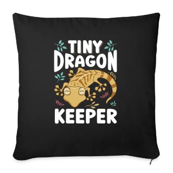 Leopardengecko Dinosaurier Lustige Leopard Gecko - Sofakissenbezug 45 x 45 cm - Schwarz - Vorne