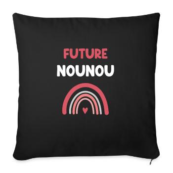 Future Nanny Rainbow Nanny Gift Nanny - Sofa pillowcase 17,3'' x 17,3'' (45 x 45 cm) - black - Front