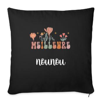 Best Boho Bohemian Nanny Flowers Nanny Gift - Sofa pillowcase 17,3'' x 17,3'' (45 x 45 cm) - black - Front