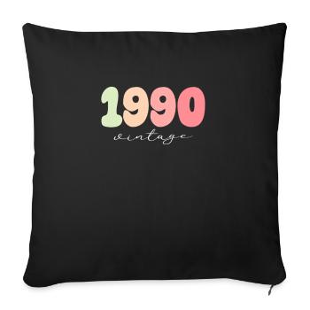 Anniversaire Année de naissance 1990 - Housse de coussin décorative 45 x 45 cm - noir - Devant
