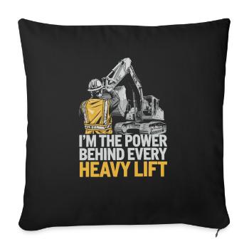 Heavy Equipment Operator Job Construction Worker - Sofa pillowcase 17,3'' x 17,3'' (45 x 45 cm) - black - Front