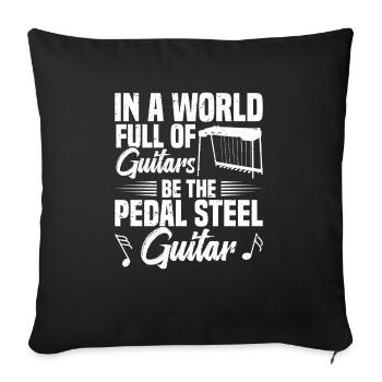 In a world full of guitars -bee the gui - Sofa pillowcase 17,3'' x 17,3'' (45 x 45 cm) - black - Front