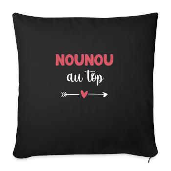 nounou au top coeur cadeau nounou - Housse de coussin décorative 45 x 45 cm - noir - Devant
