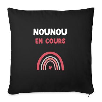 Nanny in the Making, Rainbow Nanny Gift - Sofa pillowcase 17,3'' x 17,3'' (45 x 45 cm) - black - Front