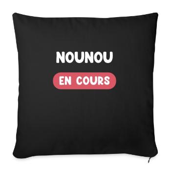 nounou en cours cadeau future nounou cadeau nounou - Housse de coussin décorative 45 x 45 cm - noir - Devant