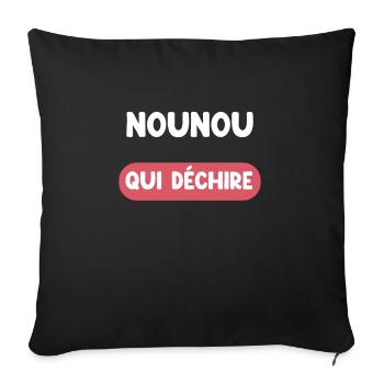 nounou qui déchire cadeau nounou cadeau nounou - Housse de coussin décorative 45 x 45 cm - noir - Devant