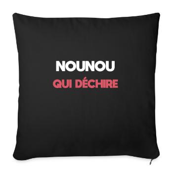 nounou qui déchire cadeau nounou - Housse de coussin décorative 45 x 45 cm - noir - Devant