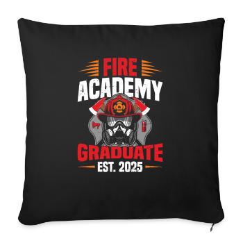 Diplômé de l’Académie des pompiers Est 2025 - Housse de coussin décorative 45 x 45 cm - noir - Devant